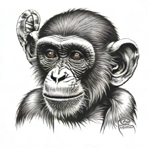 Monkey Head tattoo design idea