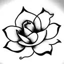 half moon with lotus flower, lily flower, rose flower and daisy flower tattoo design idea