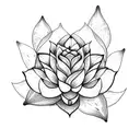 half moon, lotus flower, lily flower, rose flower and daisy flower tattoo design idea