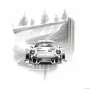 nurburgring and Porsche car tattoo design idea