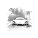 nurburgring and Porsche car tattoo design idea