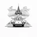 nurburgring and Porsche car tattoo design idea