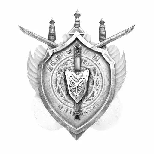 Viking Shield and Axes Svg, Norse Tattoo Art Svg