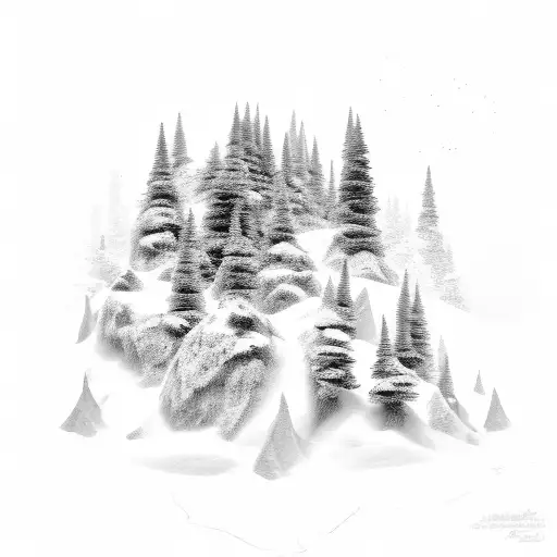 snowboarder mountains snow tattoo design idea