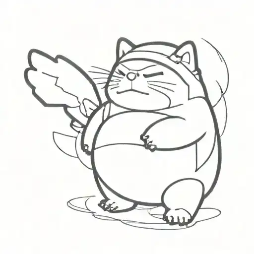 snorlax banksy style tattoo tattoo design idea