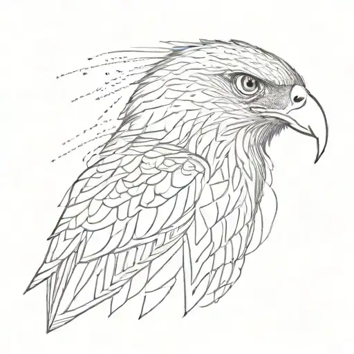 Hawk with dotwork tattoo design idea