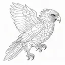 Hawk with dotwork tattoo design idea