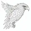 Hawk with dotwork tattoo design idea