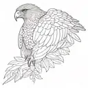 Hawk with dotwork tattoo design idea