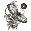 "light, dark, light again" written as the stem tattoo design idea