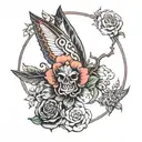 "light, dark, light again" written as the stem tattoo design idea