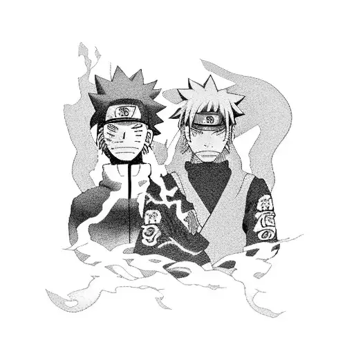 Naruto and Minato's iconic father-son moment tattoo design idea