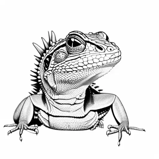 mexican lizard tattoo design idea