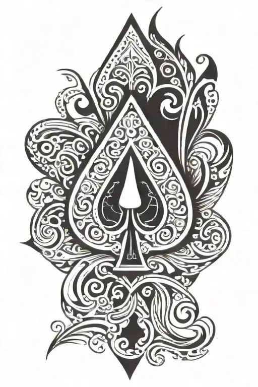 queen of spades symbol tattoo design idea