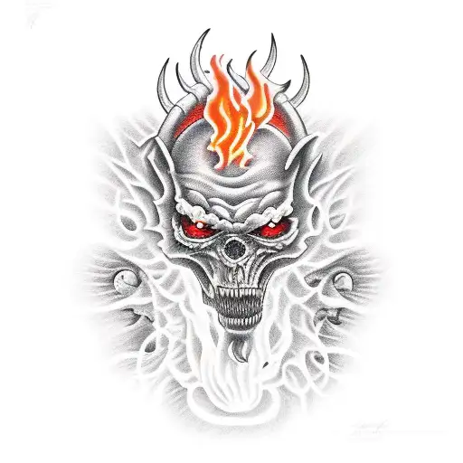 hell, demons, fire tattoo design idea