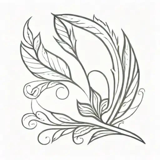 fire shamrock feather   tattoo design idea