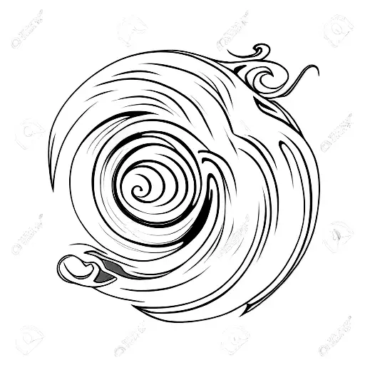 barreling wave with a little surfer  tattoo design idea