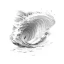 barreling wave tattoo design idea