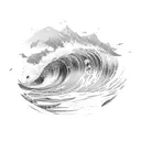barreling wave tattoo design idea