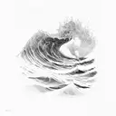 barreling wave tattoo design idea