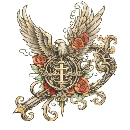 heaven gates chest tattoo tattoo design idea