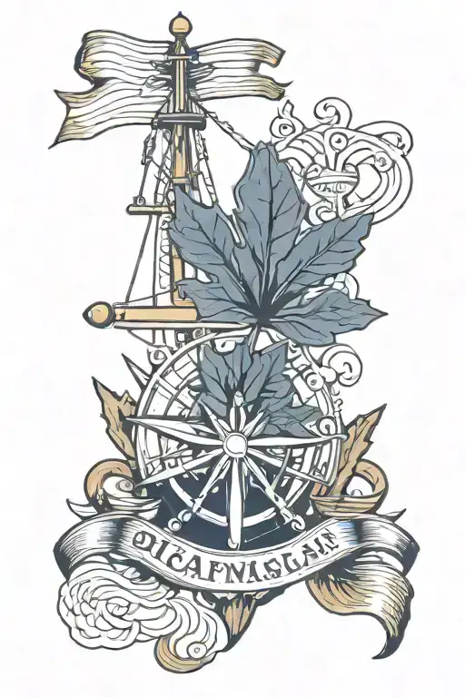 CompassMaple leaf Poppy  Navy ship Waves “Ready, aye, ready”  Canadian flag  Naval silhouette Nautical star  Ship wheel tattoo design idea