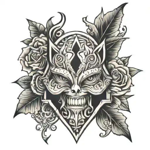 V-shaped gap filler tattoo design idea