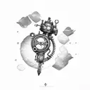 steampunk gear tattoo design idea