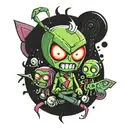 Invader Zim interacting tattoo design idea