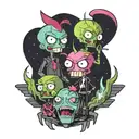 Invader Zim interacting tattoo design idea