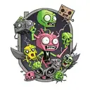 Invader Zim interacting tattoo design idea