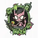 Invader Zim interacting tattoo design idea