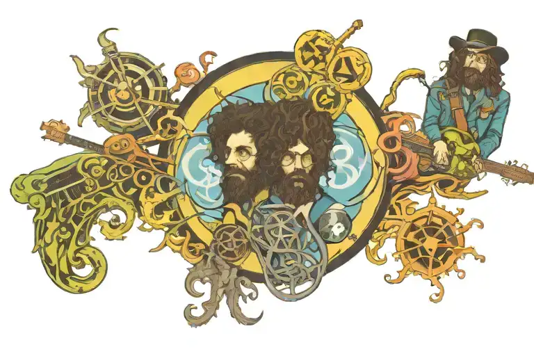 Coheed and Cambria Rock Band, Gibson, Penny Lane Beatles tattoo design idea