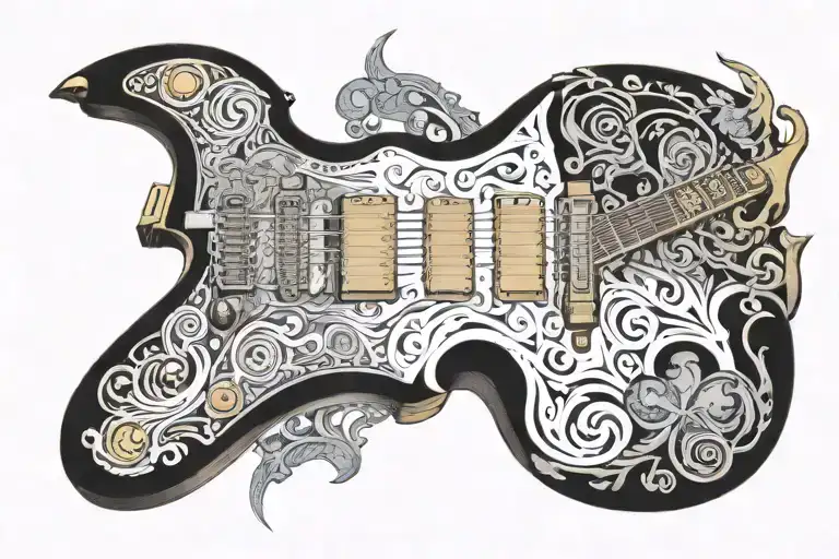 Gibson Guitar, Coheed & Cambria, Penny Lane tattoo design idea