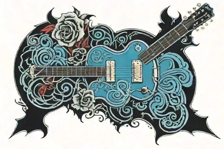 Gibson Guitar, Coheed & Cambria, Penny Lane tattoo design idea