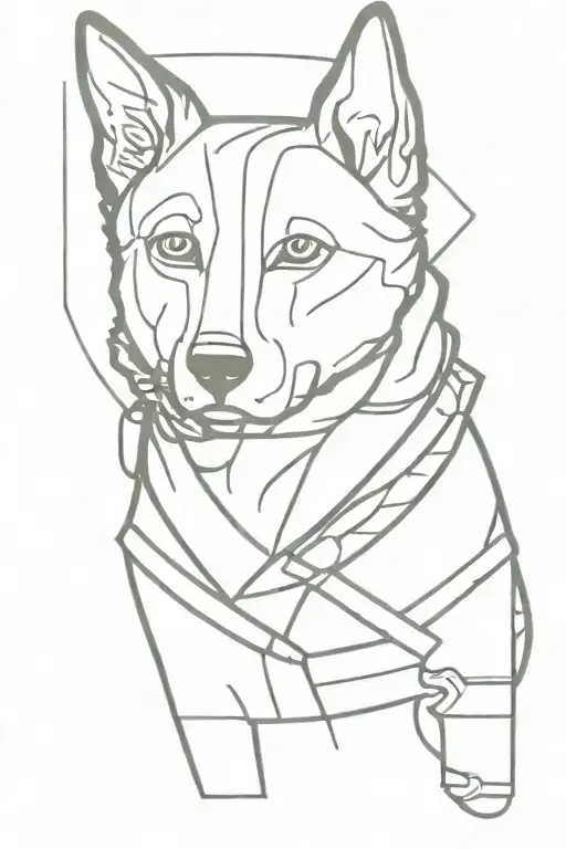 Australian cattle dog samurai tattoo design idea