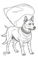 Australian cattle dog brindle samurai tattoo design idea