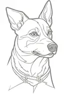 Australian cattle dog brindle samurai tattoo design idea