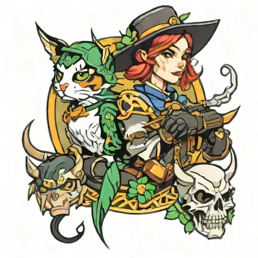 ireland and overwatch tattoo design idea