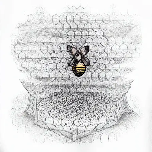 honeycomb tattoo design idea