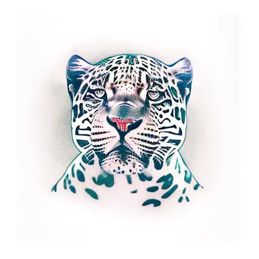 Jaguar in Rainforest tattoo design idea