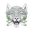 Jaguar in Rainforest tattoo design idea