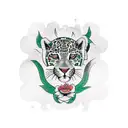 Jaguar in Rainforest tattoo design idea
