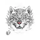 Jaguar in Rainforest tattoo design idea