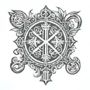 Chi Rho symbol tattoo design idea