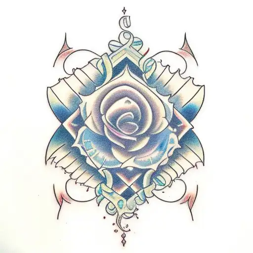 cursive M and N letter together in a unique beautiful way tattoo design idea
