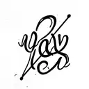 cursive M and N letter together in a unique beautiful way tattoo design idea