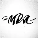 cursive M and N letter together in a unique beautiful way tattoo design idea