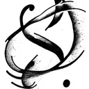 cursive M and N letter together in a unique beautiful way tattoo design idea