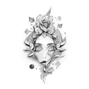 cursive M N together in a unique beautiful way tattoo design idea